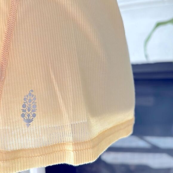 NWOT Free People Movement Tank Yellow Ribbed L Very Varsity Exercise Lounge - Picture 6 of 16